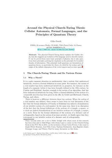 Church turing thesis story recent progress