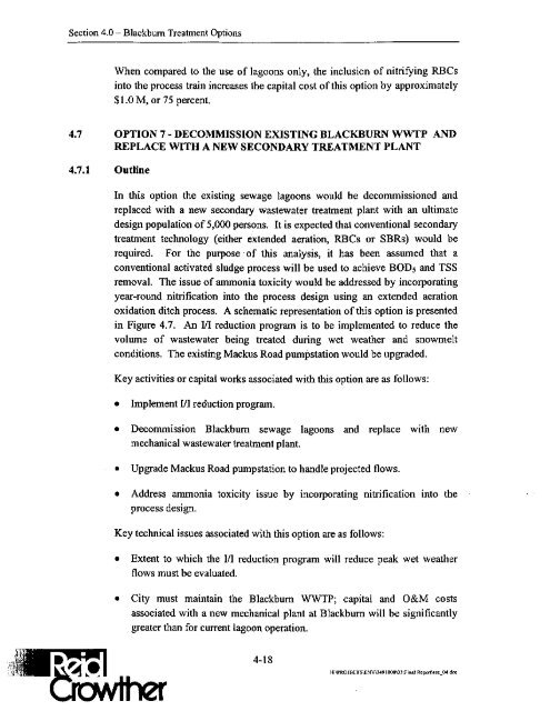 Blackburn Wastewater Treatment Plant Upgrade Study