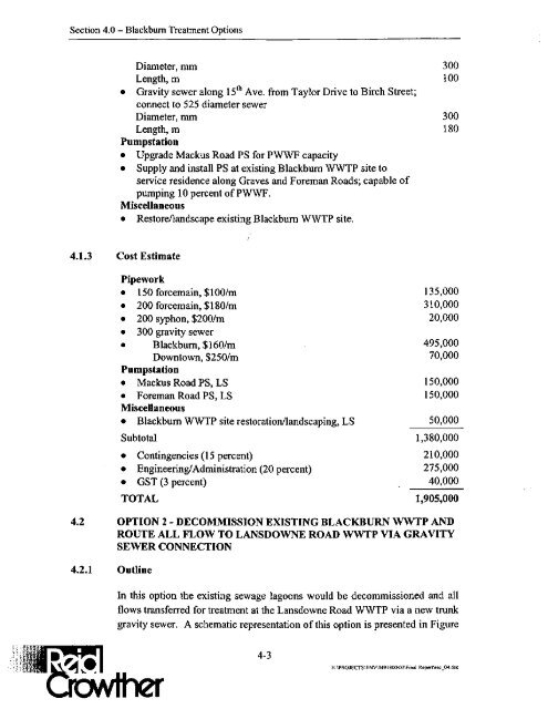 Blackburn Wastewater Treatment Plant Upgrade Study