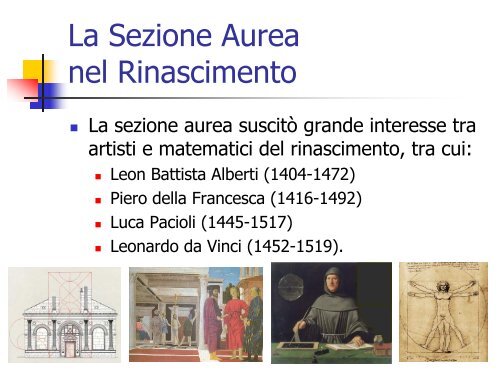 La Sezione Aurea - Sede di Architettura