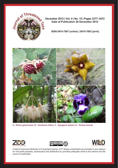 December 2012 - Journal of Threatened Taxa