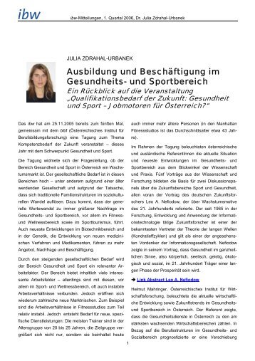 Ausbildung und Beschäftigung im Gesundheits- und ... - ibw