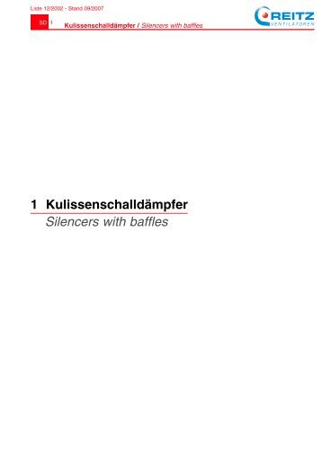 1 KulissenschalldÃ¤mpfer Silencers with baffles - Reitz Ventilatoren