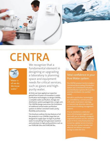 CENTRA Range Brochure - ELGA LabWater