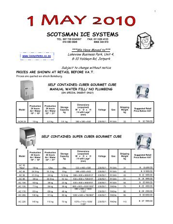SCOTSMAN ICE SYSTEMS