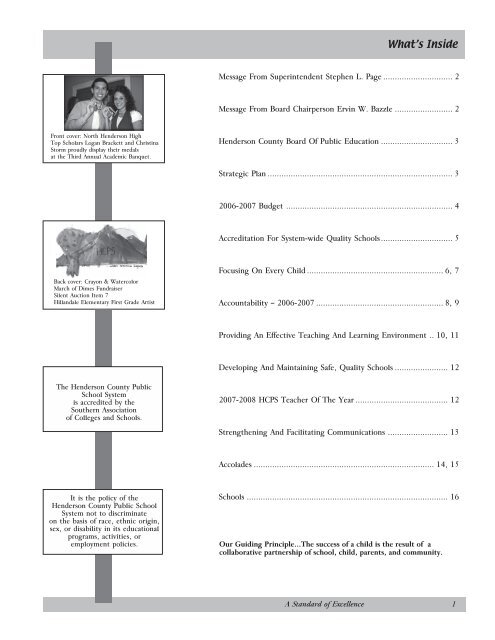 A STANDARD OF EXCELLENCE - Henderson County Public Schools