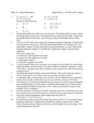 Math 142 - Finite Mathematics Sample Exam 1 - Set Theory ...
