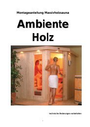 Montageanleitung Massivholzsauna Ambiente Holz