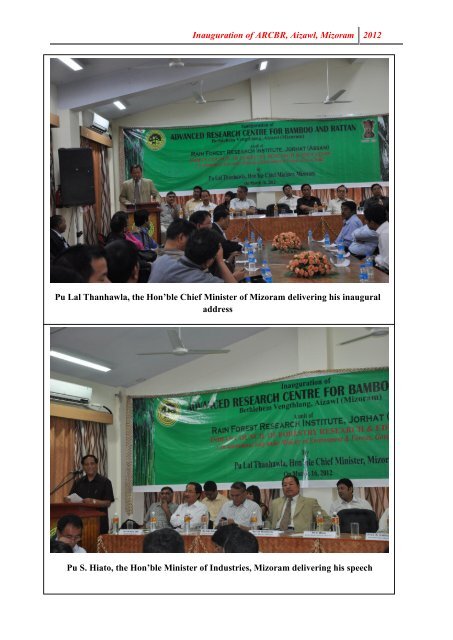 Inauguration of ARCBR, Aizawl, Mizoram - ICFRE