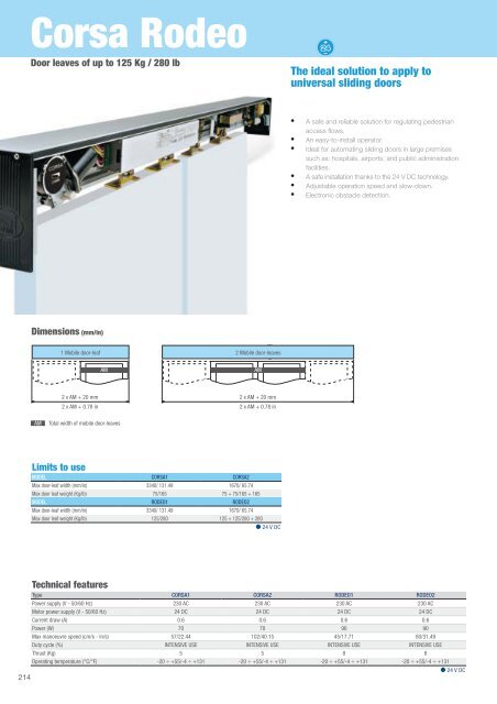 Automation for: SWING AND SLIDING DOORS - Fagel