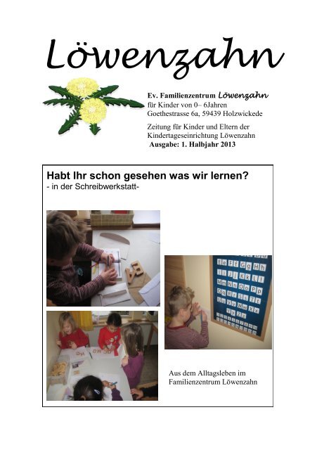 Die Kindergartenzeitung des evangelischen Familienzentrums ...