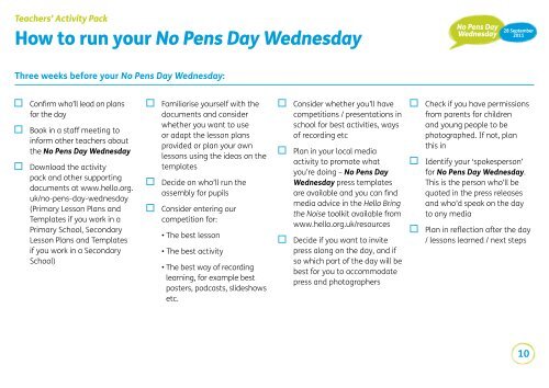 No Pens Day Wednesday - The Communication Trust