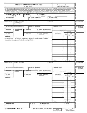 cdrl 1423 form 4 DD Form   dcarc 1921
