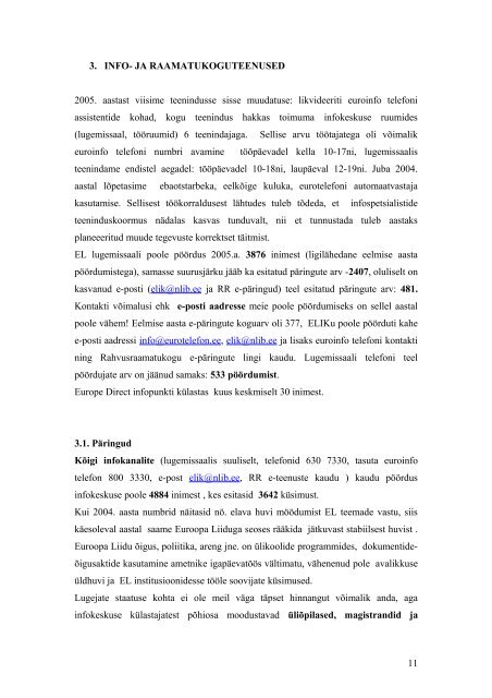 2005. aasta - Euroopa Liidu Infokeskus - Eesti Rahvusraamatukogu