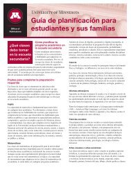 Guía de planificación para estudiantes y sus familias