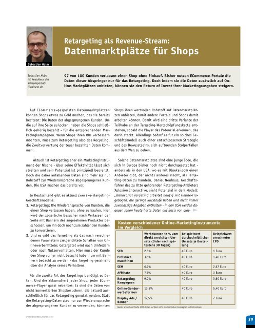 Backend Shopoptimierung - iBusiness
