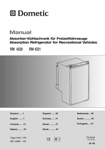 Manual Absorber-Kühlschrank für Freizeitfahrzeuge ... - Koelbox4you