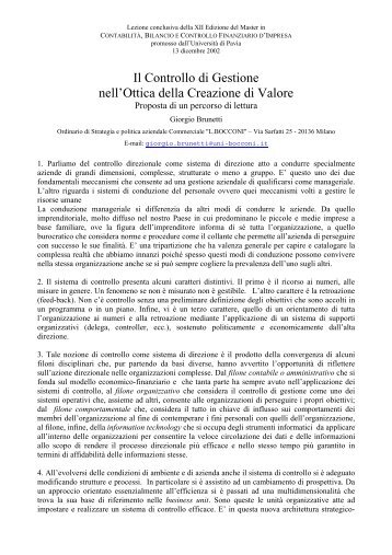 Giorgio Brunetti - Economia Aziendale Online