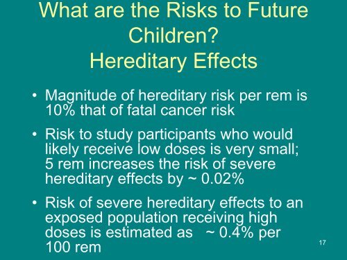 Radiation Exposure Effects in Humans - Department of Energy ...