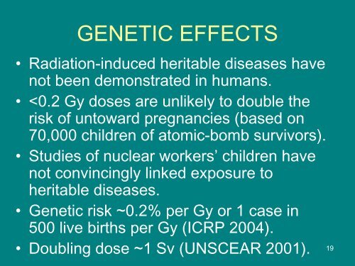 Radiation Exposure Effects in Humans - Department of Energy ...