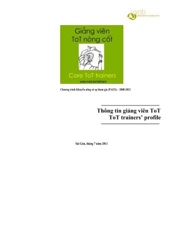 Thông tin giảng viên ToT ToT trainers' profile - VVOB