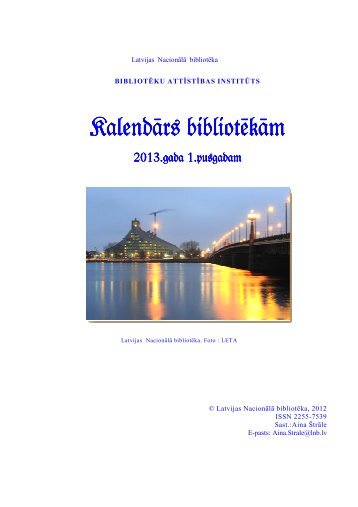 KalendÄrs bibliotÄ“kÄm KalendÄrs bibliotÄ“kÄm - Academia