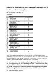 Protokoll der Schiedsrichter, Elo- und Meldereferentensitzung 2013