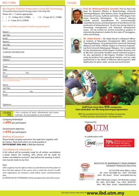 BIO-ORGANIC PREPARATION - IBD - UTM