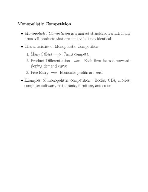 Monopolistic Competition