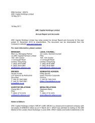 ARCH Posting of Annual Report and Accounts - ARC Capital ...