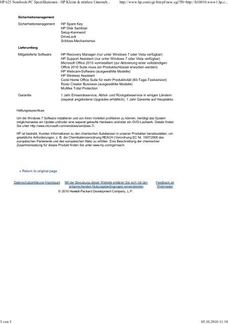 HP-625-Technische-Daten.pdf herunterladen - Fonmarkt.de
