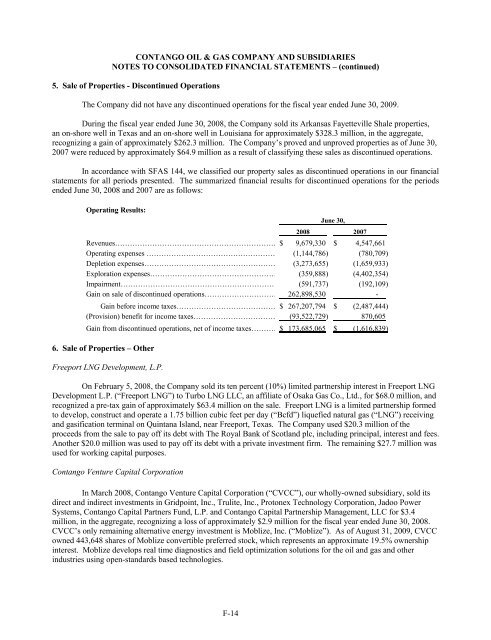 FORM 10-K CONTANGO OIL & GAS COMPANY