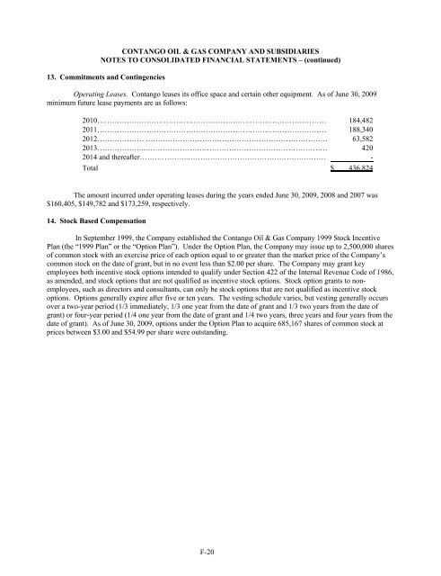 FORM 10-K CONTANGO OIL & GAS COMPANY