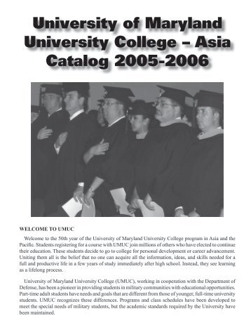 Catalog 2005-06 Book - UMUC Asia - University of Maryland ...