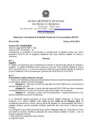 MODELLI VIVENTI BANDO2013 - Liceo Artistico Bruno Munari