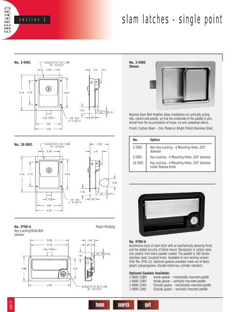 Section 2 - slam latches - single point - Tu-val