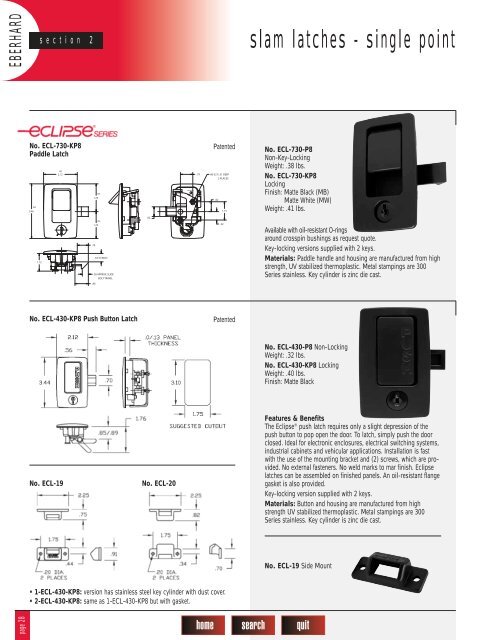 Section 2 - slam latches - single point - Tu-val