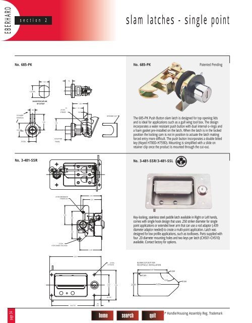 Section 2 - slam latches - single point - Tu-val