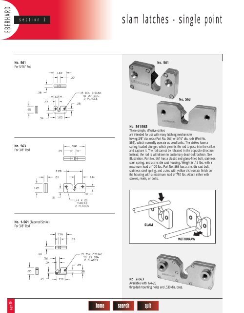 Section 2 - slam latches - single point - Tu-val