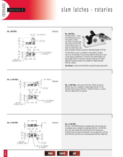 Section 2 - slam latches - single point - Tu-val