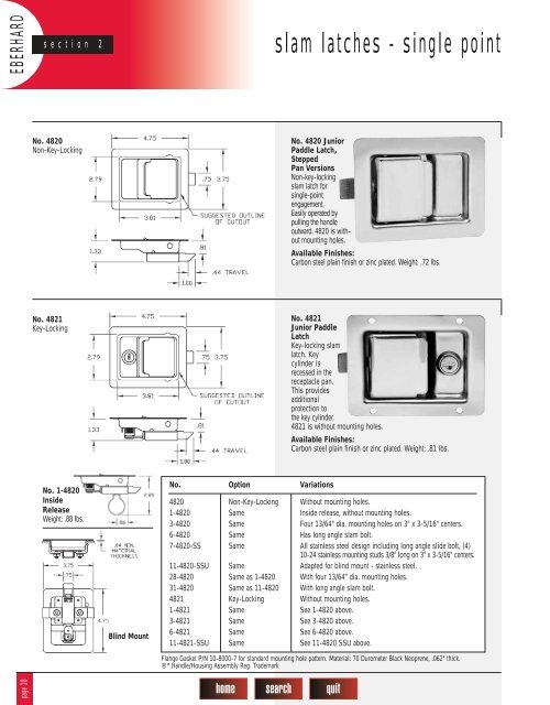 Section 2 - slam latches - single point - Tu-val