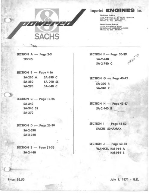 1972 Parts Manual - Vintage Snow