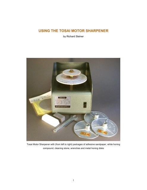 using the tosai motor sharpener - McClain's Printmaking Supplies