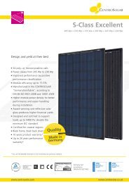 CentroSolar 230W Mono Panel Datasheet - EvoEnergy