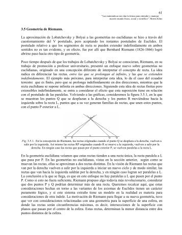 61 3.5 GeometrÃ­a de Riemann. La aproximaciÃ³n de Lobatchevsky y ...