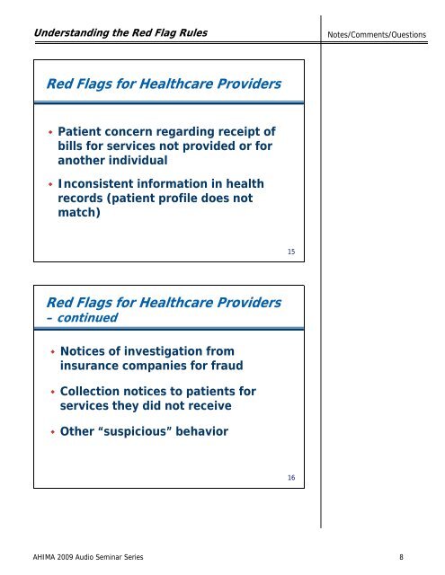 Understanding the Red Flag Rules - Log in - American Health ...