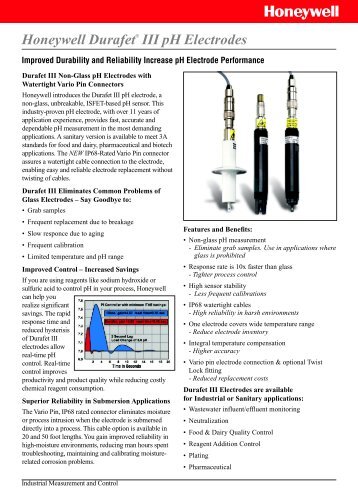 Honeywell Durafet III pH Electrodes, 70-83-58-01