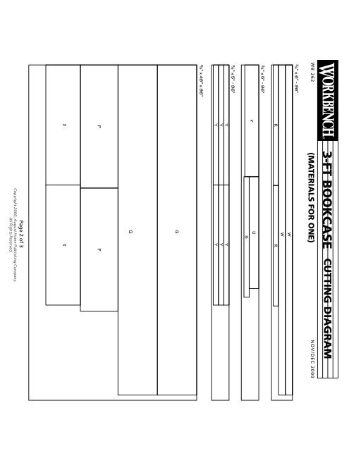 cutting diagram 3-ft bookcase