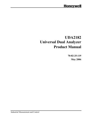UDA2182 Universal Dual Analyzer Product Manual - Honeywell