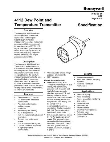 4112 Dew Point and Temperature Transmitter ... - Merkantile